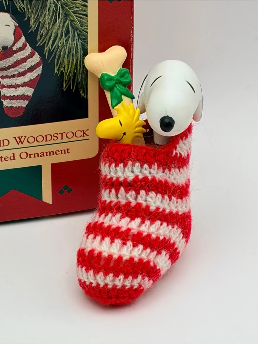 Hallmark 1972 Snoopy and Woodstock Stocking Peanuts Keepsake Ornament with Box